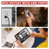 Delgada GFCI Outlet with USB Ports 15 Amp Electrical Outlet