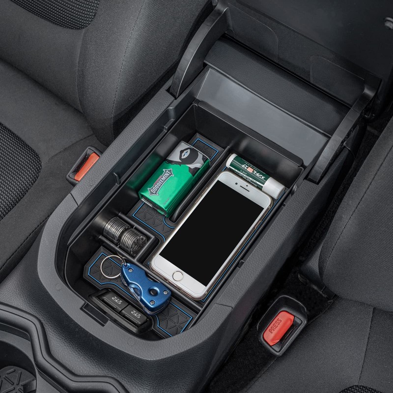 TOPINSTALL Blue Center Console Tray Compatible with 2019-2024 2025 Toyota