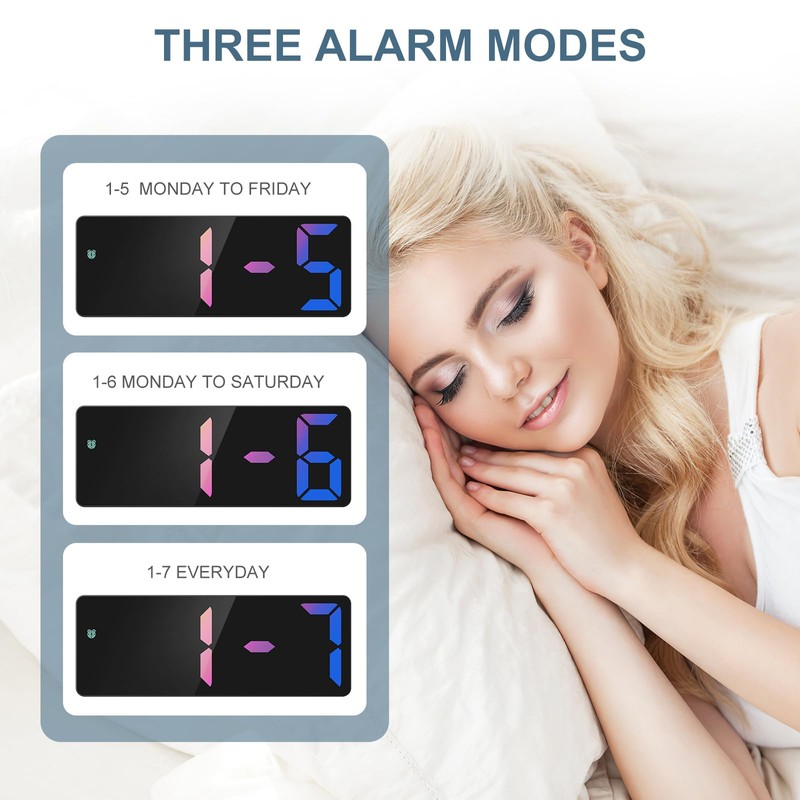 Ankilo Digital Alarm Clock, LED Clock for Bedroom, Electronic Office