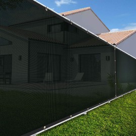 TANG 280 GSM 5'x20' FT Green Vinyl Coated Polyester Mesh Screen Residential Commercial Premium Privacy Fence Screen Customize Size Available 3 Years Warranty