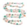 Avalaya Pastel Pink/Teal/Off White Shell Nugget and Transparent Glass Bead