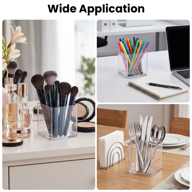 Wowang 2 Pack Clear Square Acrylic Vases 4 X 4
