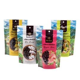 Cafe Britt® Chocolates Dark Chocolate-covered Tropical Fruit(4 Pack)(Guava, Coconut, Passion Fruit, Pineapple) (6 oz) Gourmet Dark Chocolate, Gluten Free,No Artificial Ingredients,No Trans Fat