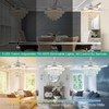 RHEAFON Dimmable Fandelier Crystal Chandelier Ceiling Fan Retractable Ceiling Fan