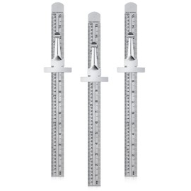6 Inch 15 cm Pocket Ruler Flexible Precision Stainless Steel Ruler with Detachable Clips Stainless Steel Pocket Clip Scale Gauge Ruler Metric British System (3 Pieces)