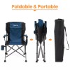 XGEAR Camping Chair with Padded Hard Armrest, Sturdy Folding Camp