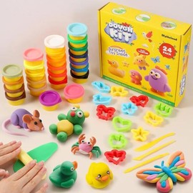 용 스타킹 스터퍼 24가지 색상 DIY 플레이도우 벌크 팩 교실 16가지 조각 도구가 있는 크리스마스 3세 4세 5세 6세 7세 8세 이상 남자 공예 Long Stocking Stuffer 24 Color DIY Playdough Bulk Pack Classroom 16 Piece Tool Set for Christmas 3 4 5 6 7 8 Year Old Boys Crafts