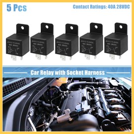 REPAIROCK 5 Pcs Car Relay 4 Pin 24V 40Amp Model JD2912 40A 28VDC Auto Replacement Parts