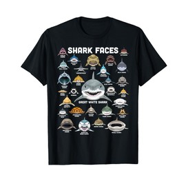 Shark Faces Shirt Types of Shark Funny Marine Biology Shark T-Shirt