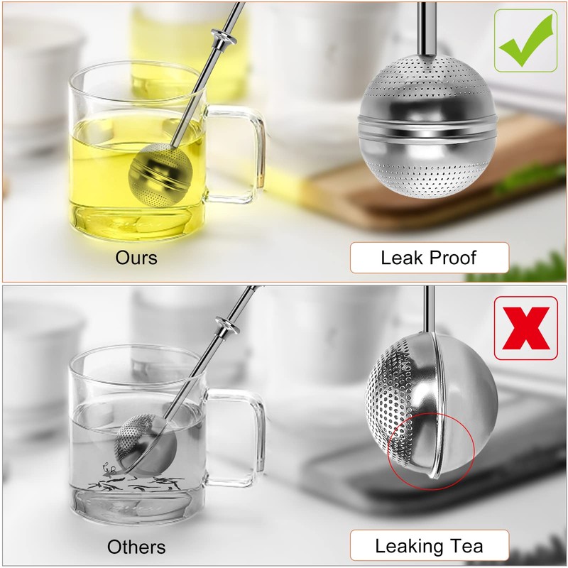 Numola Long Handle Tea Ball Stainless Steel, 2Pcs Premium Tea