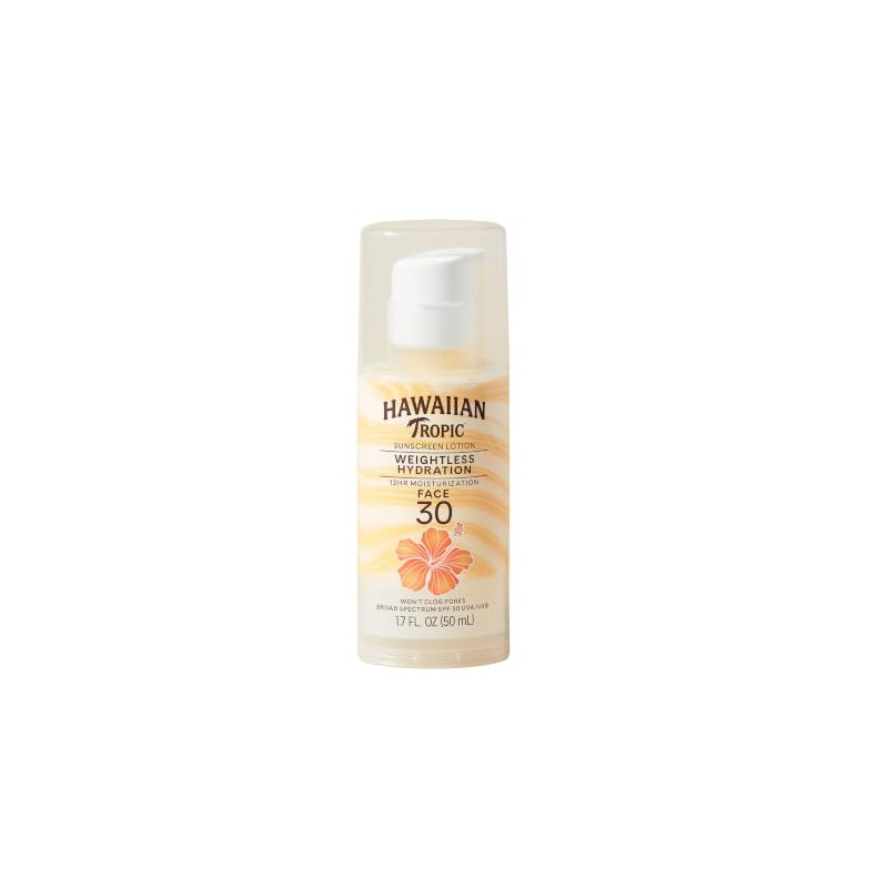 Hawaiian Tropic Silk Hydration Weightless Sunscreen Face Lotion, Broad-Spectrum Protection,