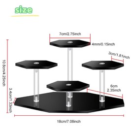 DACUAN Display Stand, 4Tiers Non-slip Clear Risers for Display, Transparent Acrylic Riser, Acrylic Display Stand for Figures, Acrylic Shelf Risers for Cupcake, Donuts, Anime Figures, Collectibles