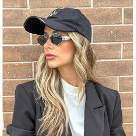 SDINM Hexagon Sunglasses for Women Retro Vintage Gold Metal Geometric Sun Glasses Shades UV Protection