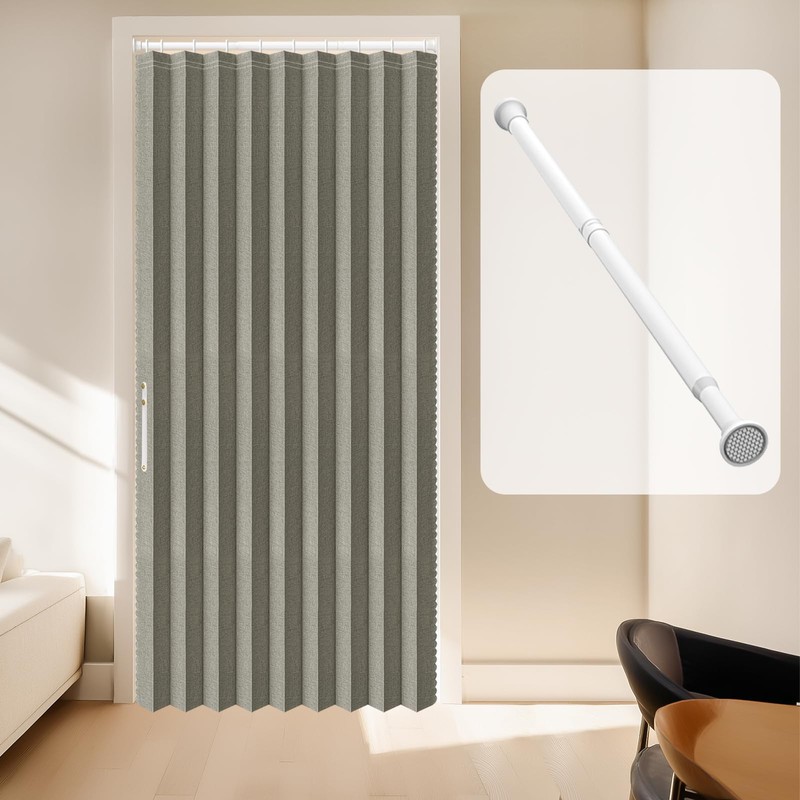 AJAZZ 100% Blackout Accordion Doors Interior Invisible Folding Door for
