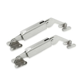 Litoexpe 2pcs Spring Lid Support, Left & Right, Silver Iron Lid Support Hinges, Spring Lid Stay Support Hinges for Wooden Box, Cabinet, Cupboard