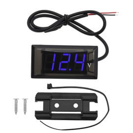 Micro Traders DC 12V LED Digital Display Modified Voltmeter Motorcycle Voltmeter Mini Waterproof Voltmeter Accessories for Automobile Motorcycle Bicycle Blue