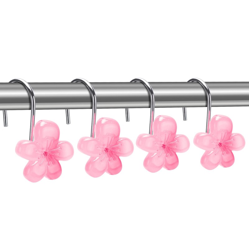 SIMPLE CLEVER HOMES 365 Cute Flower Shower Curtain Hooks, Glow