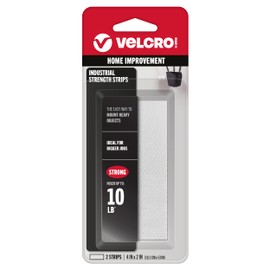 VELCRO Brand Industrial Fasteners Stick-On Adhesive | Professional Grade Heavy Duty Strength Holds up to 10 lbs on Smooth Surfaces | Indoor Outdoor Use, 4in x 2in (2pk), Strips, 2 Sets, 90200