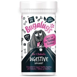 Bugalugs Probiotics For Dogs - Powder, Simple To Add To Food - Complete Daily Digestive Support With Probiotics & Prebiotics For Happy Healthy Dogs (80g)