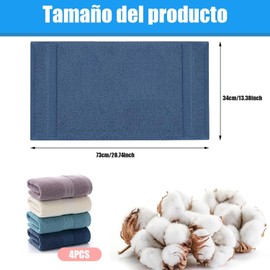 Occewoker Juego de Toalla de Mano, 4 Piezas Suaves Toallas de Baño, Altamente Absorbentes Toalla de Algodón para Cara, Deportes, SPA, Hotel, Hogar, 4 Colores (34 x 73 cm)