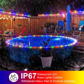2 Pack Battery Powered String Lights Waterproof with Remote Total 66ft 200LED Timer 8 Modes Battery Operated Outdoor Lights for Christmas Decor Trampoline Camping Tents, Multicolor