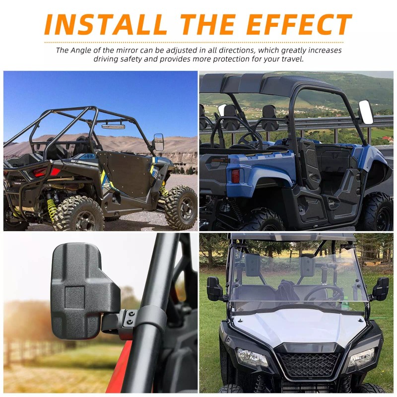 KEEPDSGN UTV Side Mirrors 1.75" & 2" Bar For John