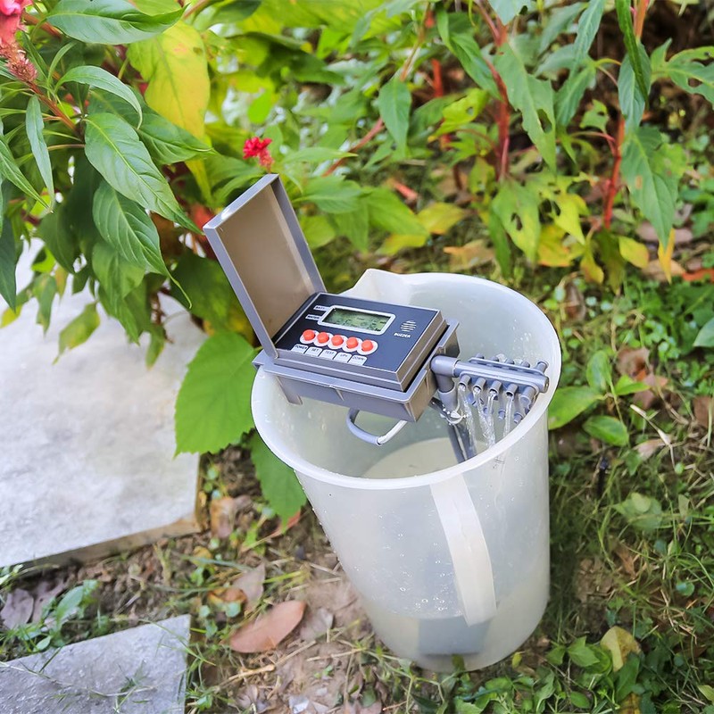 Aqualin Automatisches Mikro-Tropfbewässerungs-Kit Bewässerungs-Timer Bewässerungssteuerung Bewässerungssystem für Zimmerpflanzen, Grau