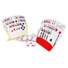 BAYSIOFFI Playing Card Holder with Foldable Stand, 3-Layer Card Holder for Poker & Card Games – Hands-Free Cards Rack Compact, Portable, Ergonomic Design