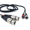 DRUT 1.5m Twin 2 x XLR Female Sockets to 2