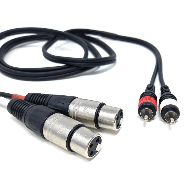 DRUT 1.5m Twin 2 x XLR Female Sockets to 2