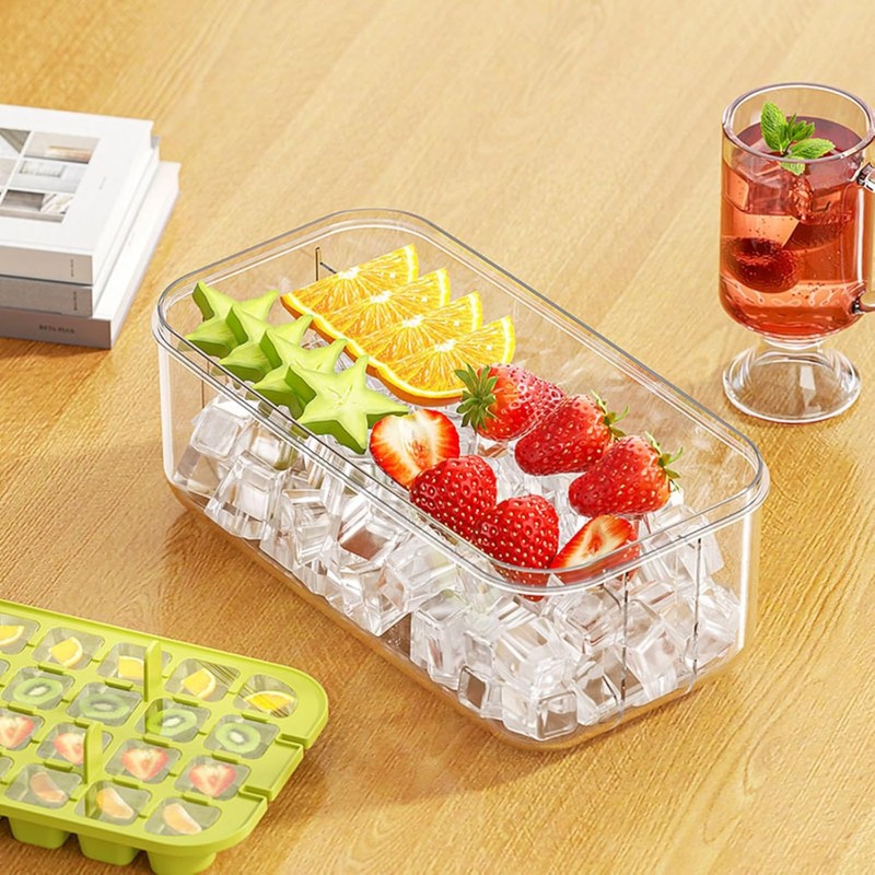 Food-Grade Ice Cube Tray, Quick-Release 32 Ice Cube Mold with