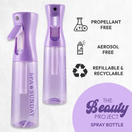 Spray Bottle Mister for Hair - Continuous Mister, Fine Water Mist, Trusted by Professional Salons & Barbers, 10.1oz - Clear Bottle (Neon Petal)