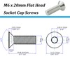 M6 x 20mm Flat Head Socket Cap Screws,Fajoeda 20Pcs M6