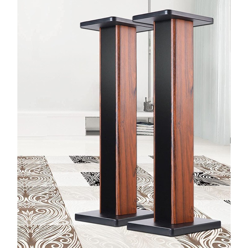 bimiti Wood Grain Speaker Stands 36 Inch Universal Floor Speaker