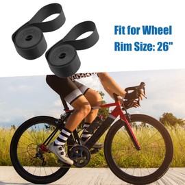 A ABSOPRO 26" Bike Wheel Rim Strip Rim Tape Tube Band PVC Black (Set of 2)
