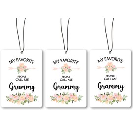 Xmsaitar Grammy Grandma Gifts Car Air Freshener Hanging 3 Pack, My Favorite People Call Me Car Accessories Gifts for Grandma Christmas Women,Rustic Floral Scent Card Lavender for Closet Bathroom Decor