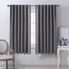 NICETOWN Blackout Curtain Panels for Living Room - (Grey Color) 52x63 Inch, 2 Panels Set, Room Darkening Blackout Drapes for Window