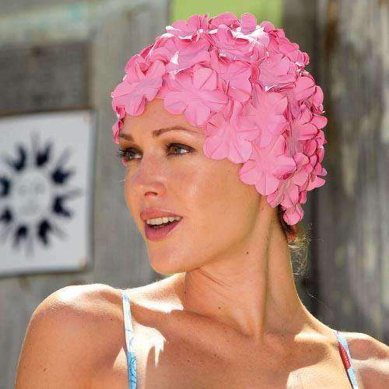 Beco Rubber Petal Cap Swimming Cap, Unisex, Gummi-Blütenhaube, pink, One
