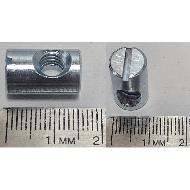 (12) Cross Dowels/Barrel Nuts - 1/4-20 16mm X 10mm Zinc-Plated