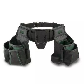 Masterforce 10 Pocket Contractor Carpenters Tool Bag Belt Pouch Storage 2 Hammer Holder