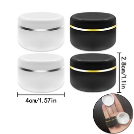 Cosmetic Jars, 12 Pcs 20 Gram BPA Free Refillable Makeup Sample Empty Containers with Lids for Make Up, Paint, Jewelry, Travel (6 White 6 Black)