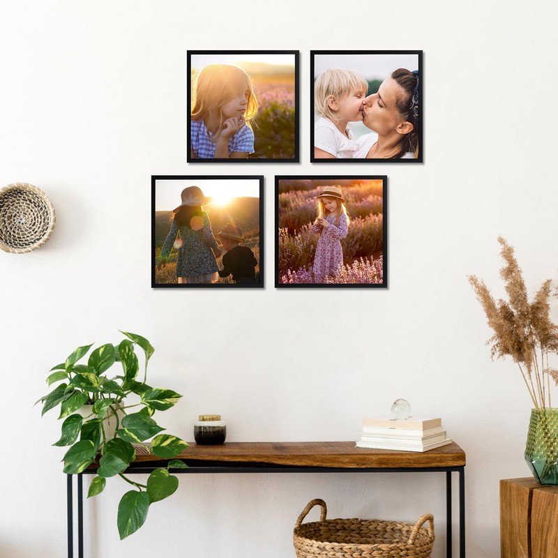 Giftgarden 12x12 Picture Frame Black, 12 by 12 Thin Square