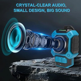 QUPERR Mini Bluetooth Speaker with Clip, Carrying Strap & Magnet, Bluetooth 5.3, IP56 Protection, Portable Speaker with Integrated Microphone, Bluetooth Box, Small Outdoor