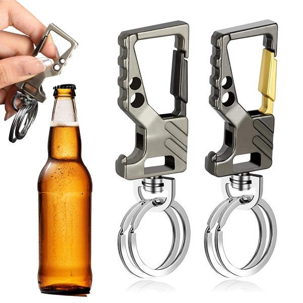 ASIRYVA 2 Pcs Keyrings for Men, Metal Quick Release Detachable