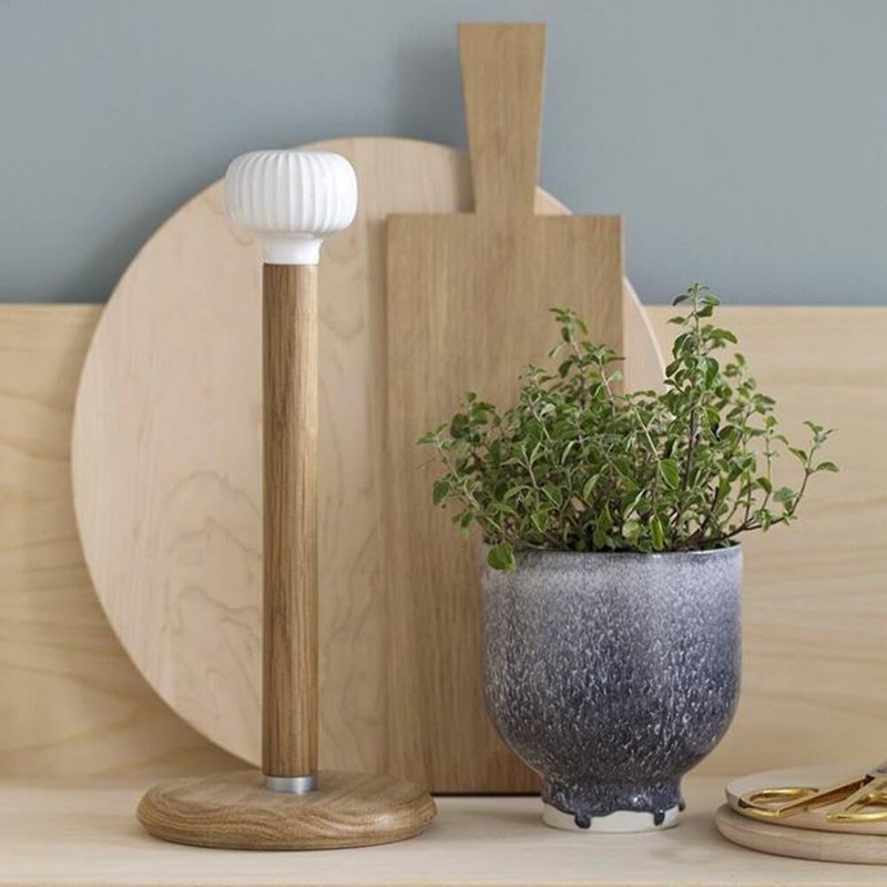 Kähler Küchenrollenhalter H31 cm Hammershøi handlich dänisches Design, Weiss