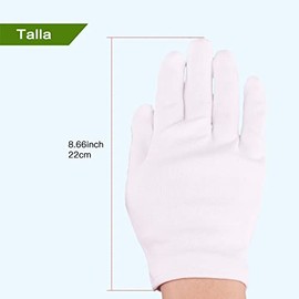Guantes de Trabajo 18 pares, Guantes de Algodón Suaves, Guantes Blancos de Trabajo, Guantes de Trabajo para Hombre y Mujeres, Guantes Algodon de Cosméticos Hidratantes Monedas Joyería Inspección Mano