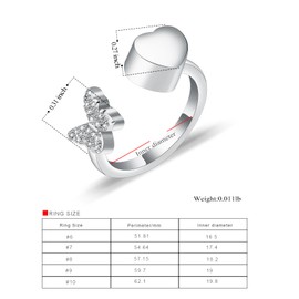 Butterfly Urn Rings for Ashes for Women Heart Cremation Ring Hold Loved Ones Ashes Keepsake Memorial Jewellery Cremation Jewelry Ashes Locket