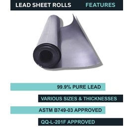 Lead Sheet - Lead Sheeting - Sheet Lead Rolls - (1/64" x 24" x 48") - 1 Pack