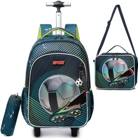 ZBAOGTW Rolling Backpack for Boys Travel Backpack for Kids with Wheels Kids Backpack with Lunch Bag Backpacks for School Kindergarten Elementary