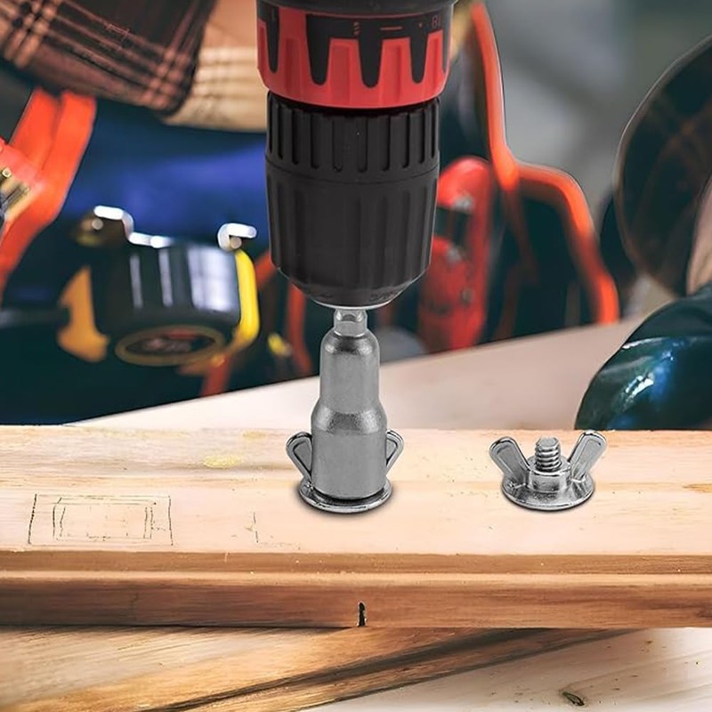 2pcs Hurricane Shutter Drill Bit,Power Wing Nut Driver Bit Set,Wing
